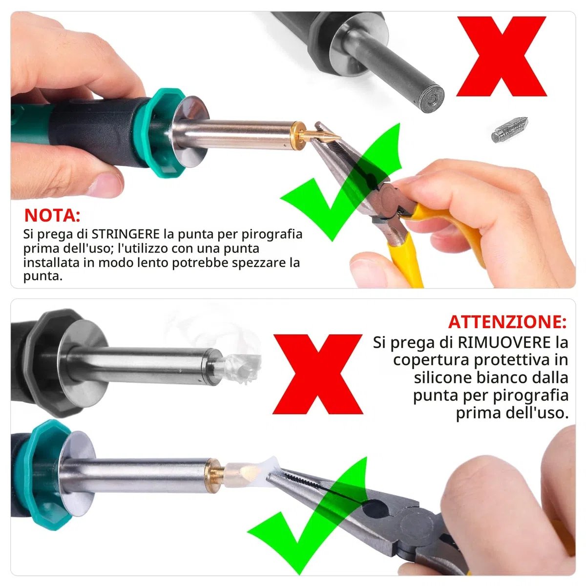 YIHUA 930-IV Kit Pirografo Per Legno Pirografia Temperatura Regolabile con 26 Pezzi punta a filamento 2 Quadrati di Legno(EU PLUG)