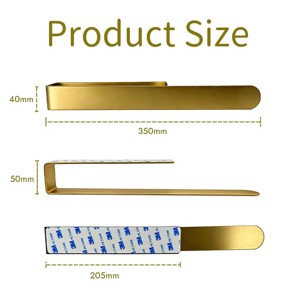 Porta Asciugamani Bagno 35cm Portasciugamani Adesivo Portasciugamani da Parete Acciaio Inossidabile 304 Adesivo Forte 3M Stabile Elegante Oro Opaco