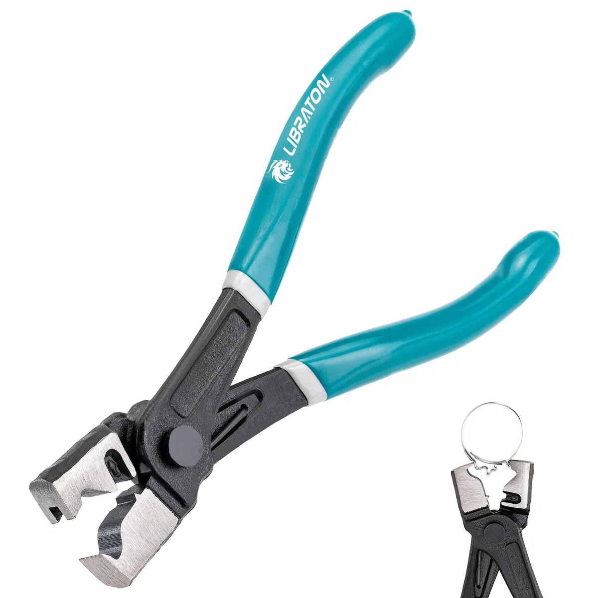 LIBRATON Pinza per Fascette Stringitubo, Pinze Stringitubo Clic e Clic-R, 180mm Pinza Fascette Metalliche Auto con a Molla, Rimozione e Installazione Rapide, per la Manutenzione Dell'Automobile