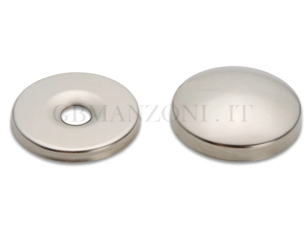 Vigor - borchie copriviti a pressione ottone nichelate 354 dia. 20 mm 200 pz - 18997