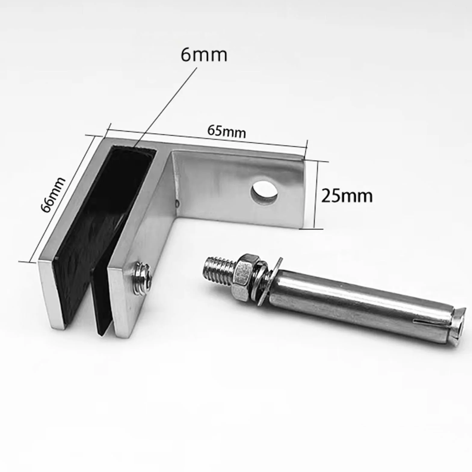 Morsetto per Recinzione in Vetro in Acciaio Inox 304 - Fissaggio per Recinzione in Vetro per Ringhiera di Scale - Balustrade in Vetro per Balcone, Giardino, Terrazza (90 Gradi Contro il Muro