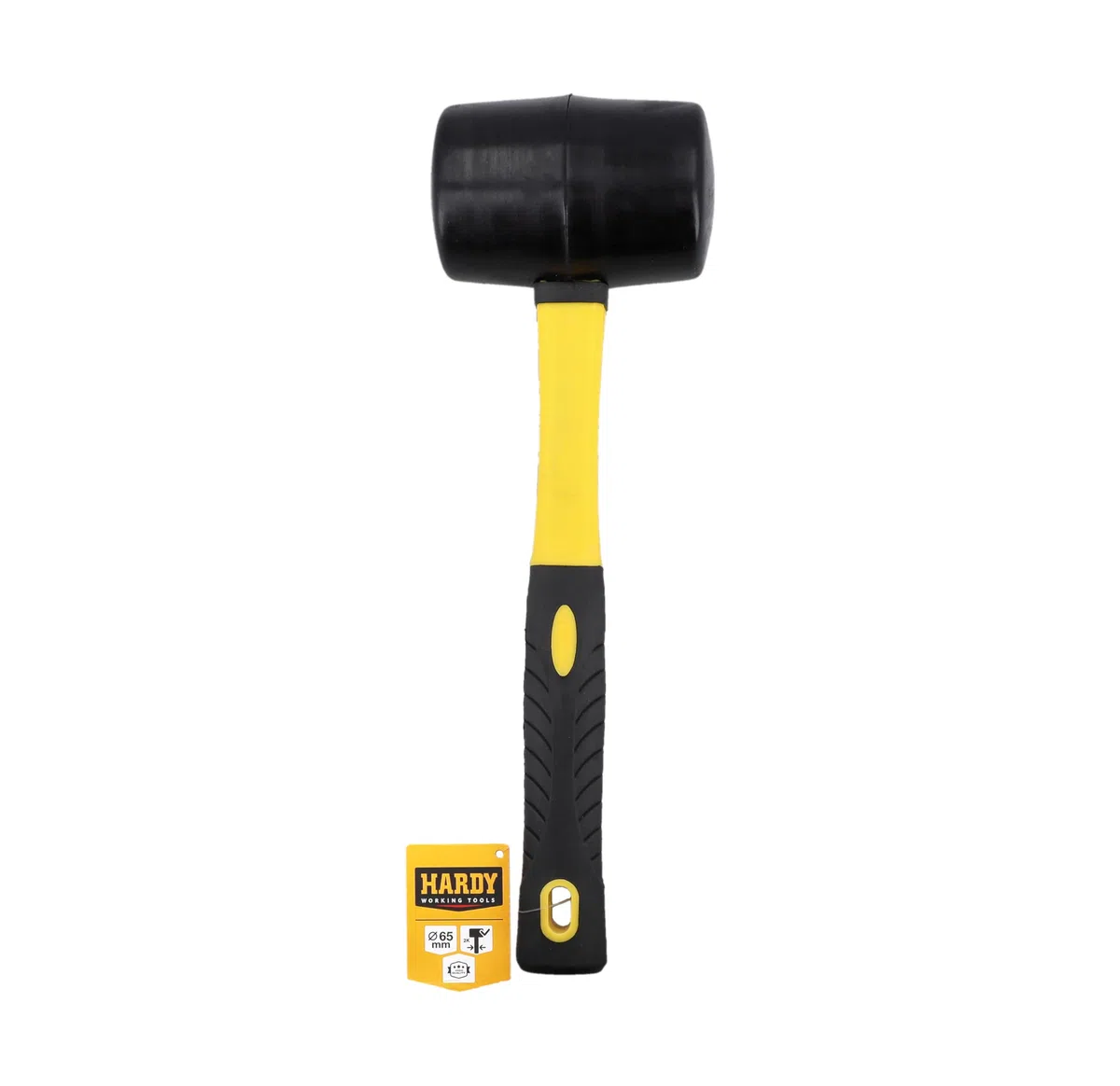 Hardy Working Tools – Martello in Gomma Nera Ø 65 mm – Piccolo Martello per Piastrellista, Carrozziere, Muratore, con Manico Bi-Materiale 2K per Piastrelle e Lavori di Finitura