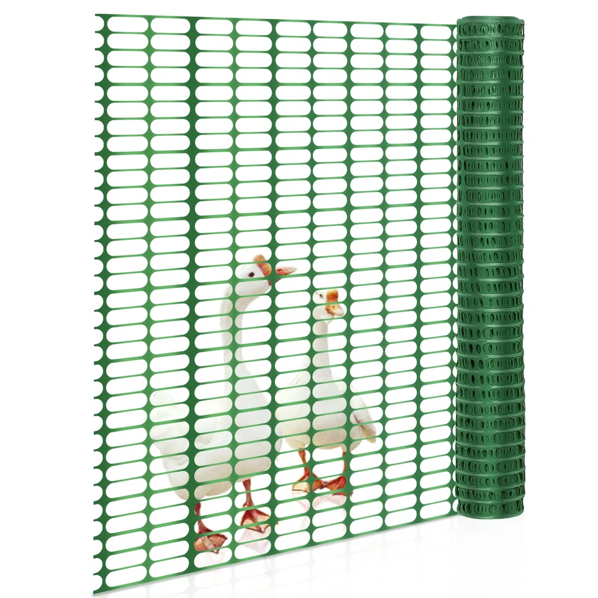 Rete di protezione in plastica, rete di avvertimento, rete di raccolta, recinto di raccolta, rete di sicurezza, rotolo, verde, 1 m x 50 m