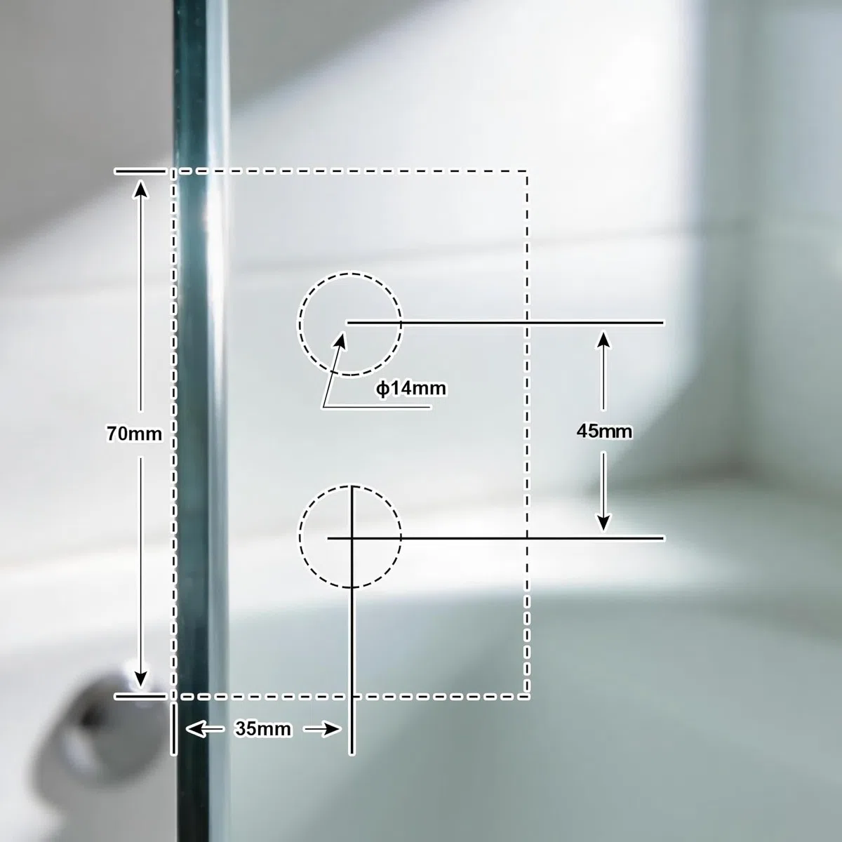 Cerniere per porte in vetro doccia Cuscinetto a sfere Cerniera laterale singola inclinata senza infilare Morsetto per cancello del bagno in acciaio inossidabile per vetro temperato 8-12 mm