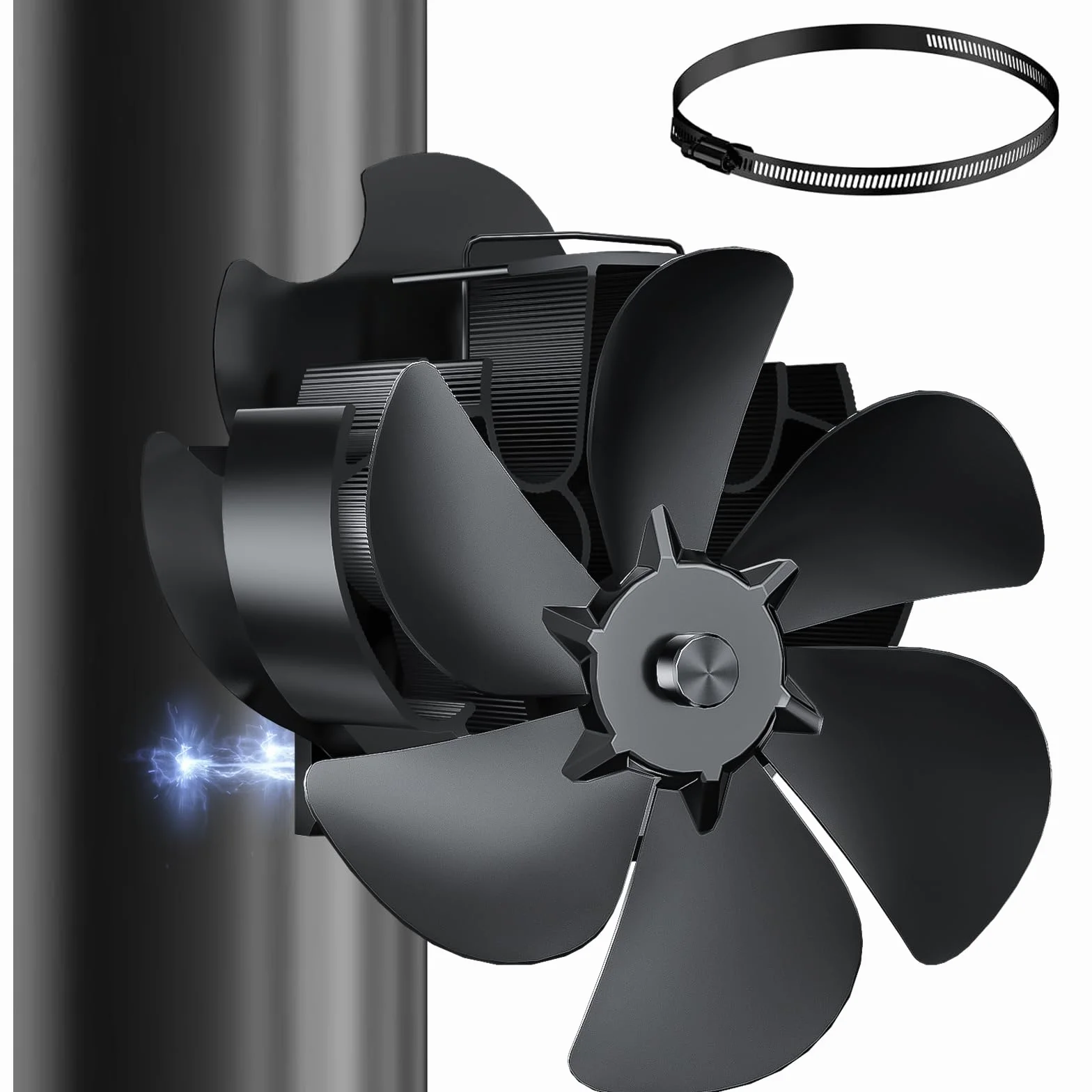 Ventola per Stufa a Legna Magnetico | Pellet Ventola per Stufa | Ventilatore per Camino a Legna con Termometro Magnetico