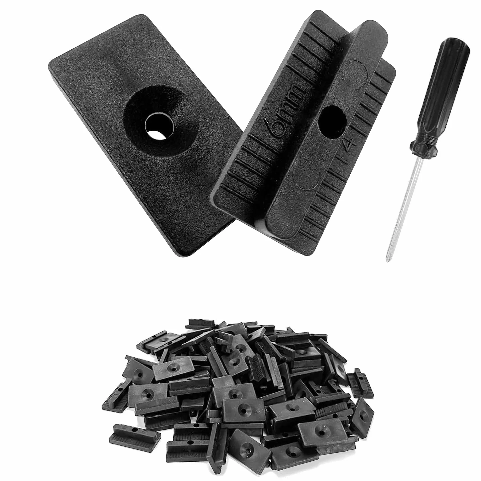 100 Clip di Fissaggio in Plastica ad Alta Densità per Pannello di Decking Composito - Distanziatori Nascosti da 6 mm con Viti