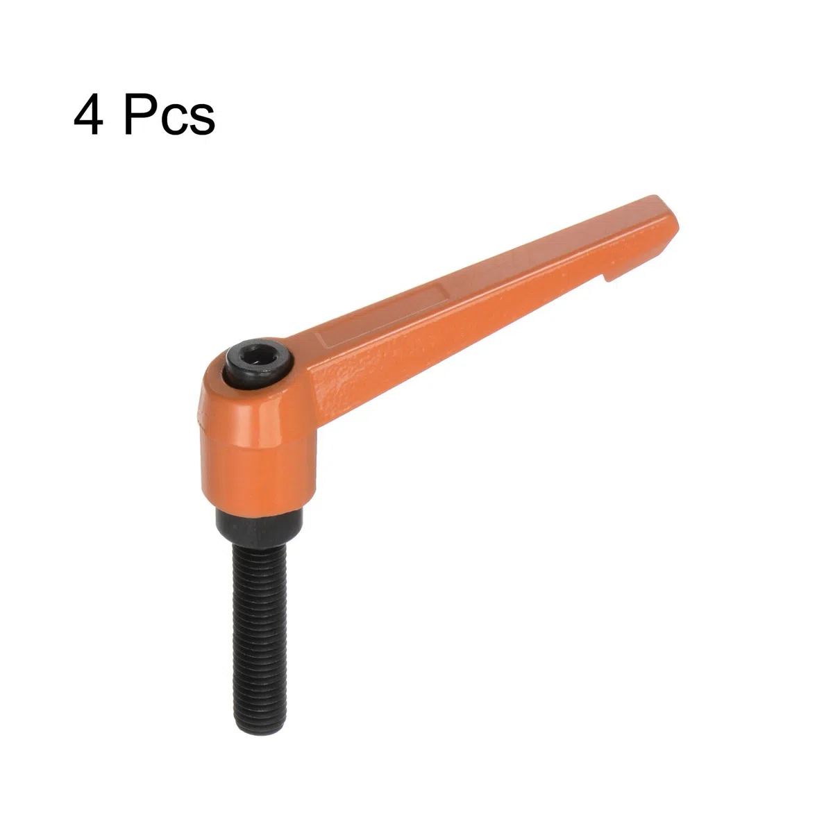 QUARKZMAN 4pz Regolabile Serraggio Leva Maniglie M10 x 40mm Maschio Filettatura Bullone Manopole Girevole Vite blockggio Rapido Rilascio Cricchetto Pulsante Maniglia, Arancione