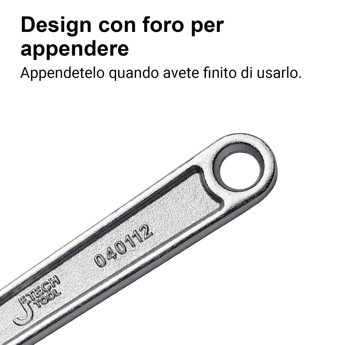 Jetech 12" Chiave inglese regolabile, SAE, Cr-V, mezzaluna con ganasce da 0 a 40 mm