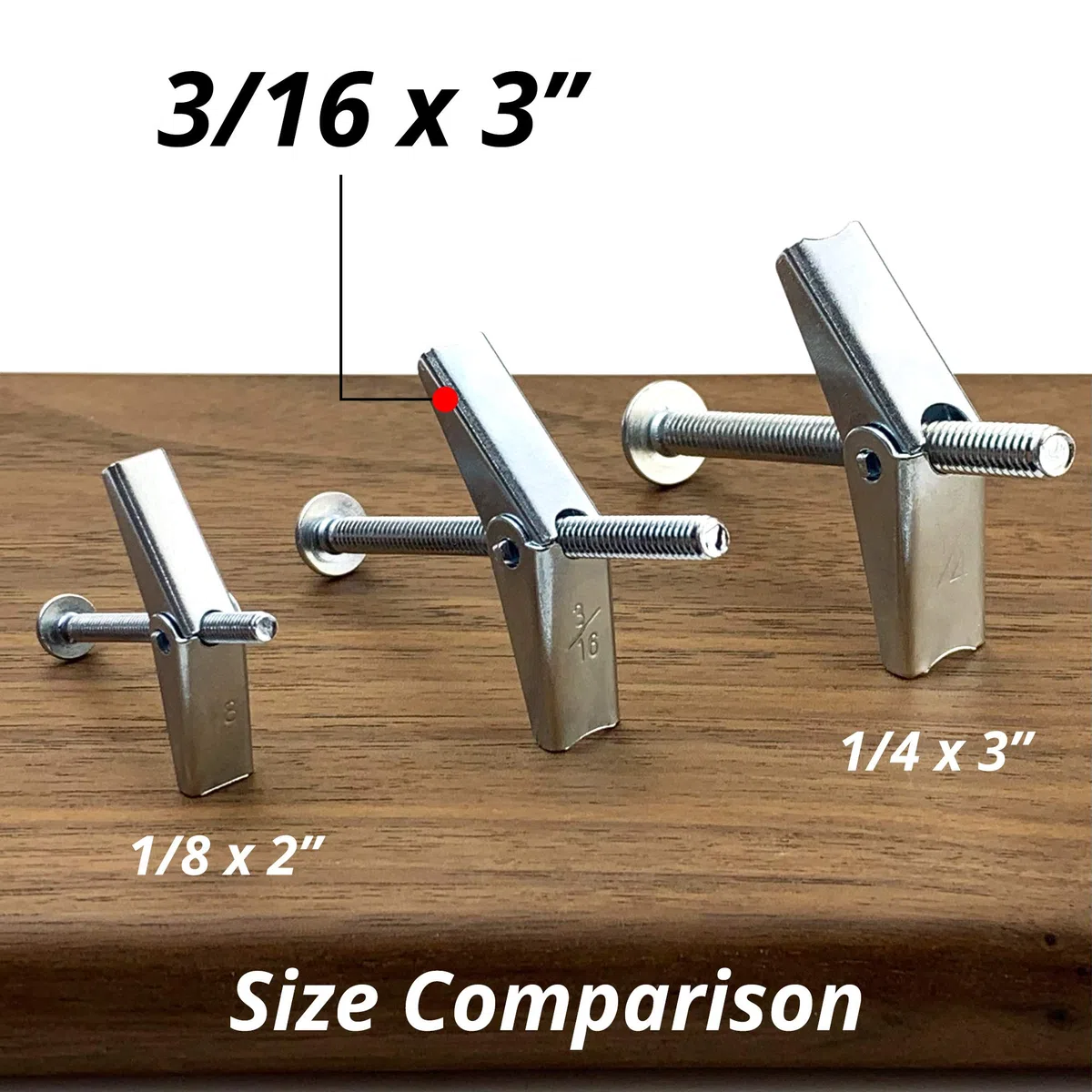 HASWARE Bullone a levetta in acciaio zincato e dado ad alette per appendere oggetti pesanti al muro a secco (3/16" x 3", 12 pz.)