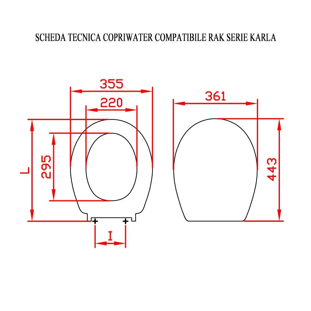 Copriwater Karla RAK (Chiusura standard)