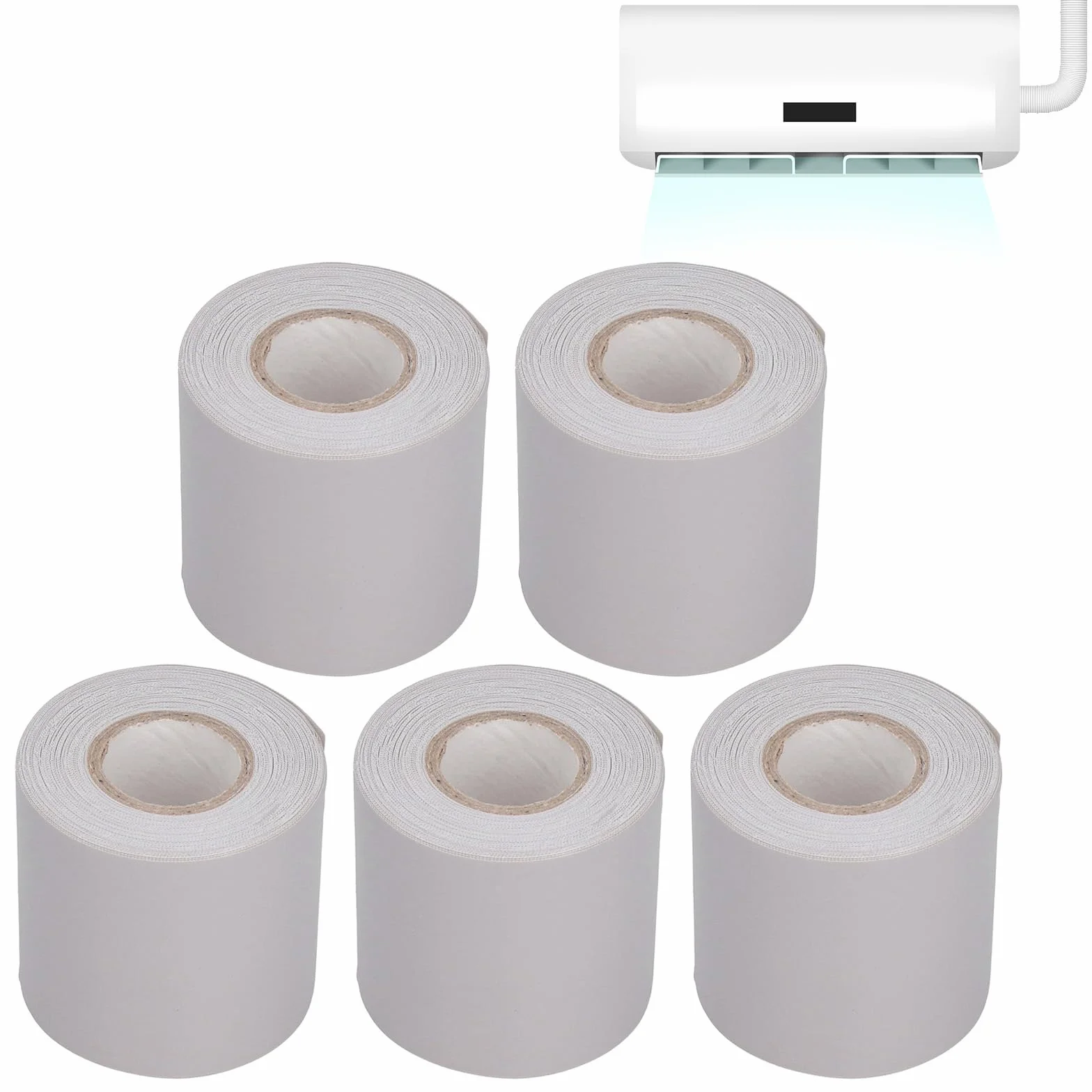 5 Pezzi Nastro per Tubi Condizionatore Isolante PVC, Bianco | Nastro Sigillante Tubo Condizionatori Benda, 6cm x 13m, per Protezione Tubi Condutture Fissaggio Isolamento Termico