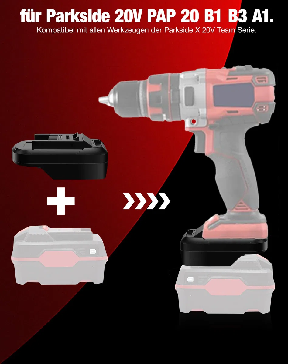 Adattatore batteria per Parkside 20 V Convert to for Einhell batteria 18 V