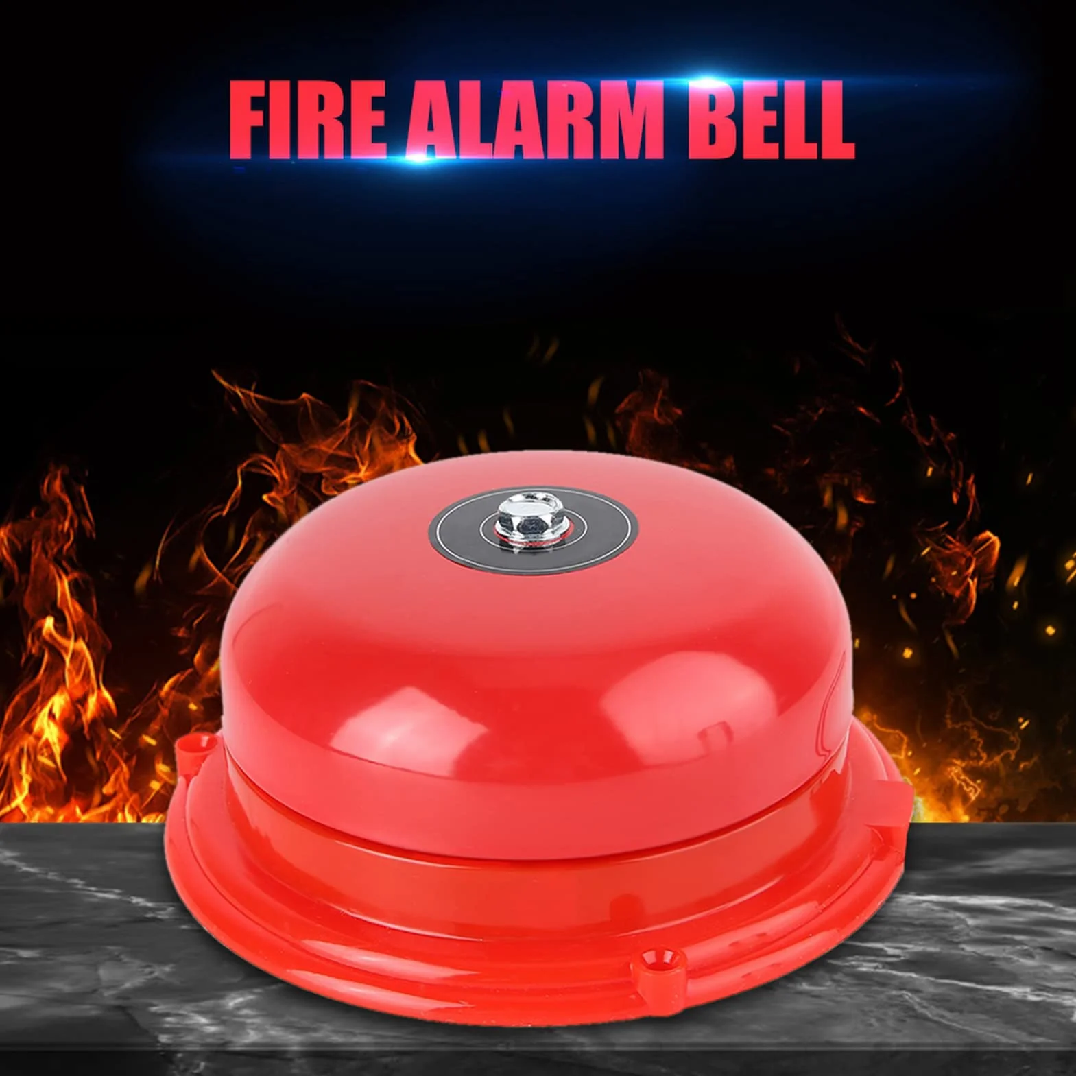 Campanello elettrico antincendio in metallo 100 dB - Allarme forte 100 dB con bobina in rame - Allarme antincendio interno - Facile installazione per uso domestico e commerciale - Opzioni 220 V / 12 V