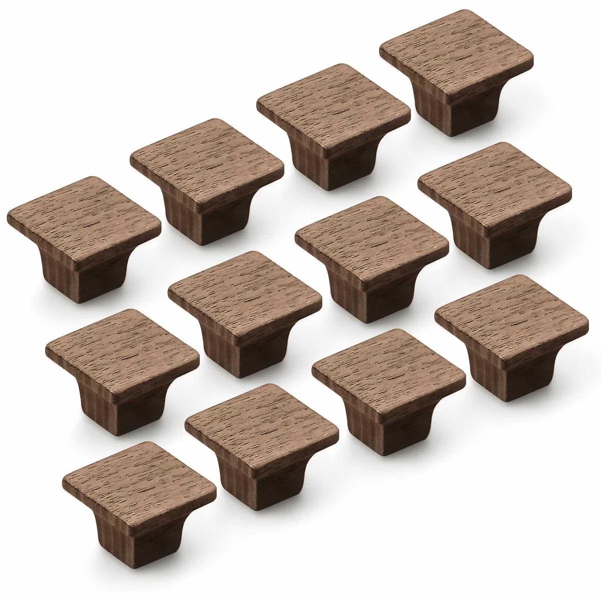12 Pezzi (Quadrato) Maniglie per Armadio Stile Cinese Minimalista e di Alta Qualità, Tira per Cassetti, Pomolo per Guardaroba a Foro Singolo, Maniglie per Porte in Legno