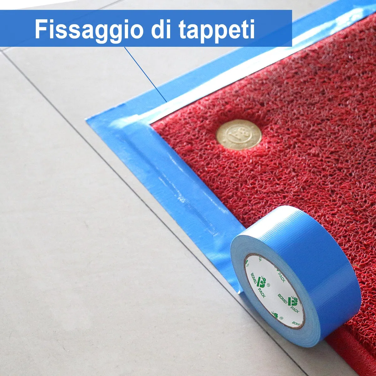 BOMEI PACK Nastro Adesivo Americano, Nastro telato rinforzato per riparazioni o decorazioni, Nastro americano impermeabile per tubature, scarichi e condotti, rotolo 2Pz 50mm x 30yards giallo (BLU)
