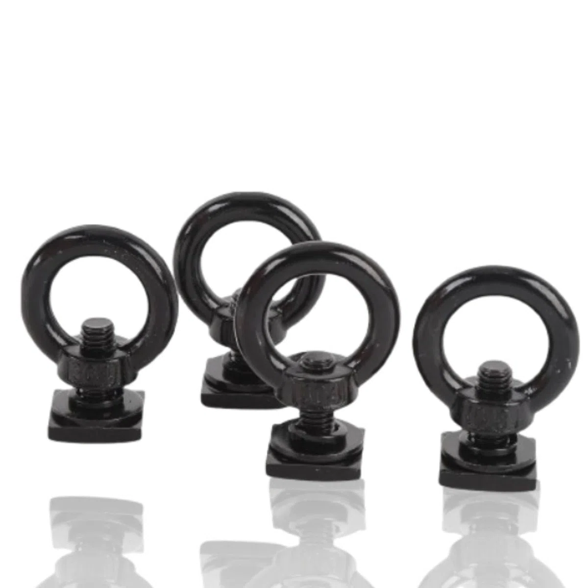 Ancoraggio di fissaggio con guida a T per portapacchi, 4 pezzi M8 Ancoraggi di fissaggio per cassone di camion Anello di ancoraggio con scanalatura a T in acciaio inossidabile per (Nera)