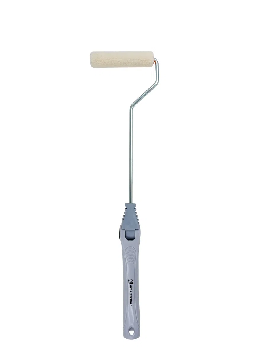 ROLLINGDOG Rullo per pittura radiatori con manicotto piccolo in velluto da 10,2 cm e manico lungo regolabile, pittura lucida per pareti, soffitti, battiscopa