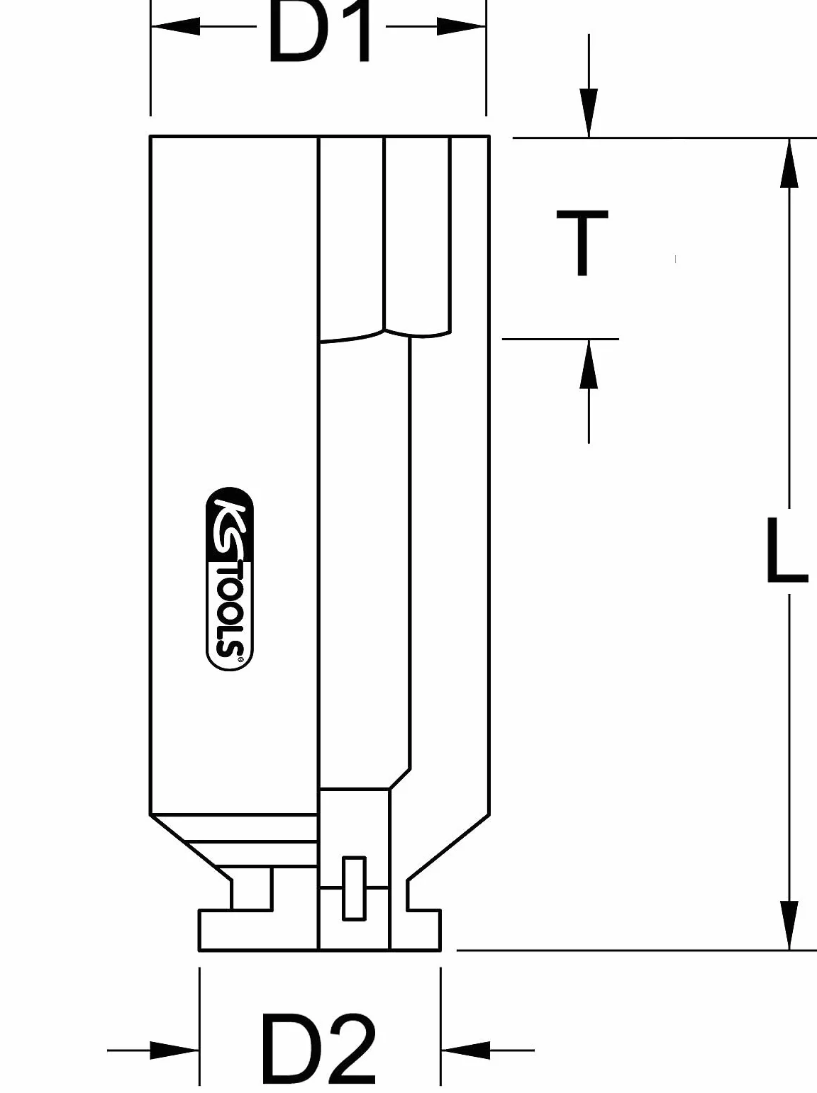 KS Tools 515.1432 Bussola Esagonale per Avvitatori ad Impulsi, Lunga, 32 mm, 3/4"