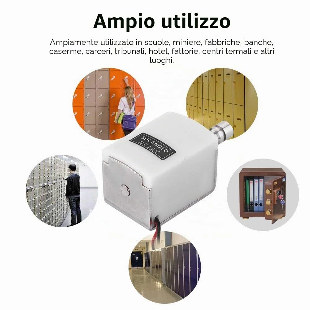 Piccola serratura elettrica a chiavistello | Serratura per porta con controllo accessi in metallo | Serratura di sicurezza resistente e anti-trapano per armadi e cassetti | Facile installazione