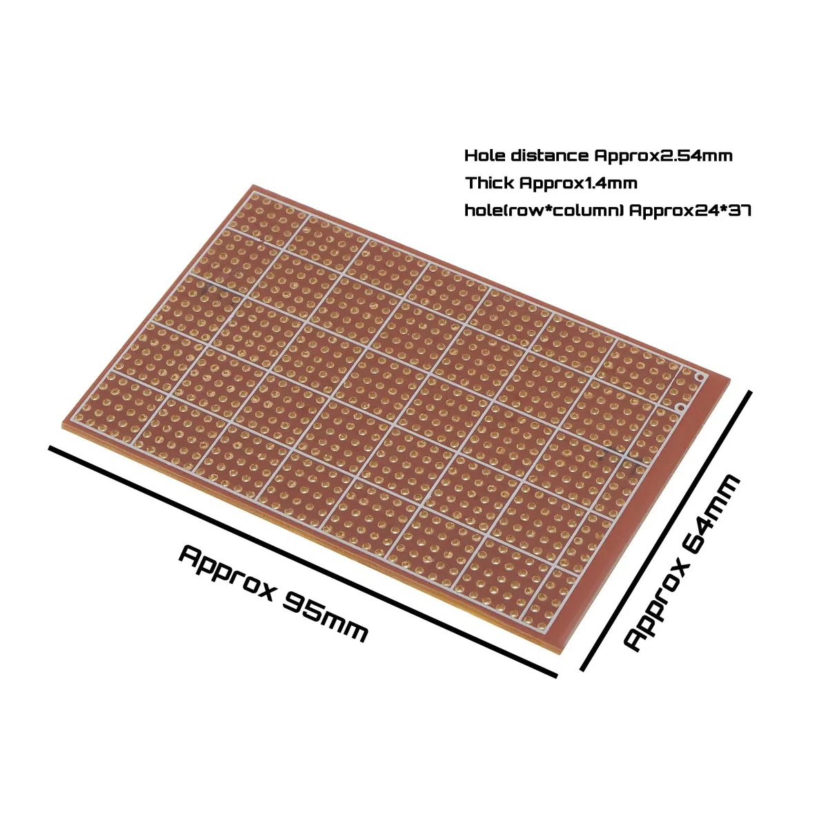 OTOTEC 10 Pezzi Scheda prototipo a faccia singola 64 mm x 95 mm PCB Scheda circuito in bachelite con foro a faccia singola per progetti elettronici di saldatura fai da te Circuito di prova pratico