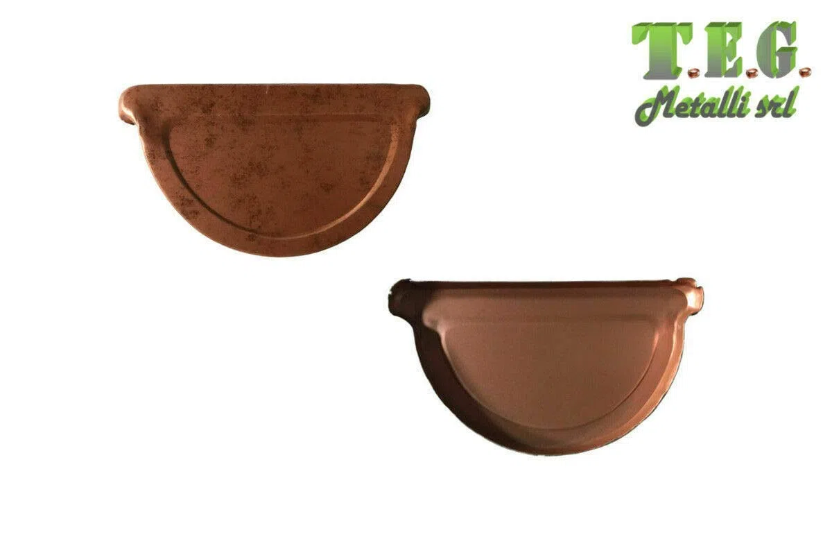 Kit 6 Metri Grondaia Tonda in Alluminio Rame Antichizzato + Accessori di Montaggio (330, con Baverino)