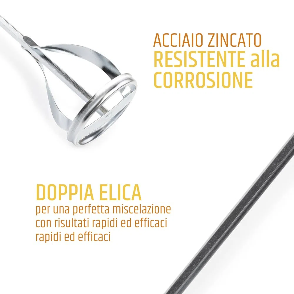 PENNELLIFICIO 2000 | Miscelatore Professionale a Elica per Intonaci, Vernice, Cemento, Resine, Stucco, Compatibile con Tutti i Trapani