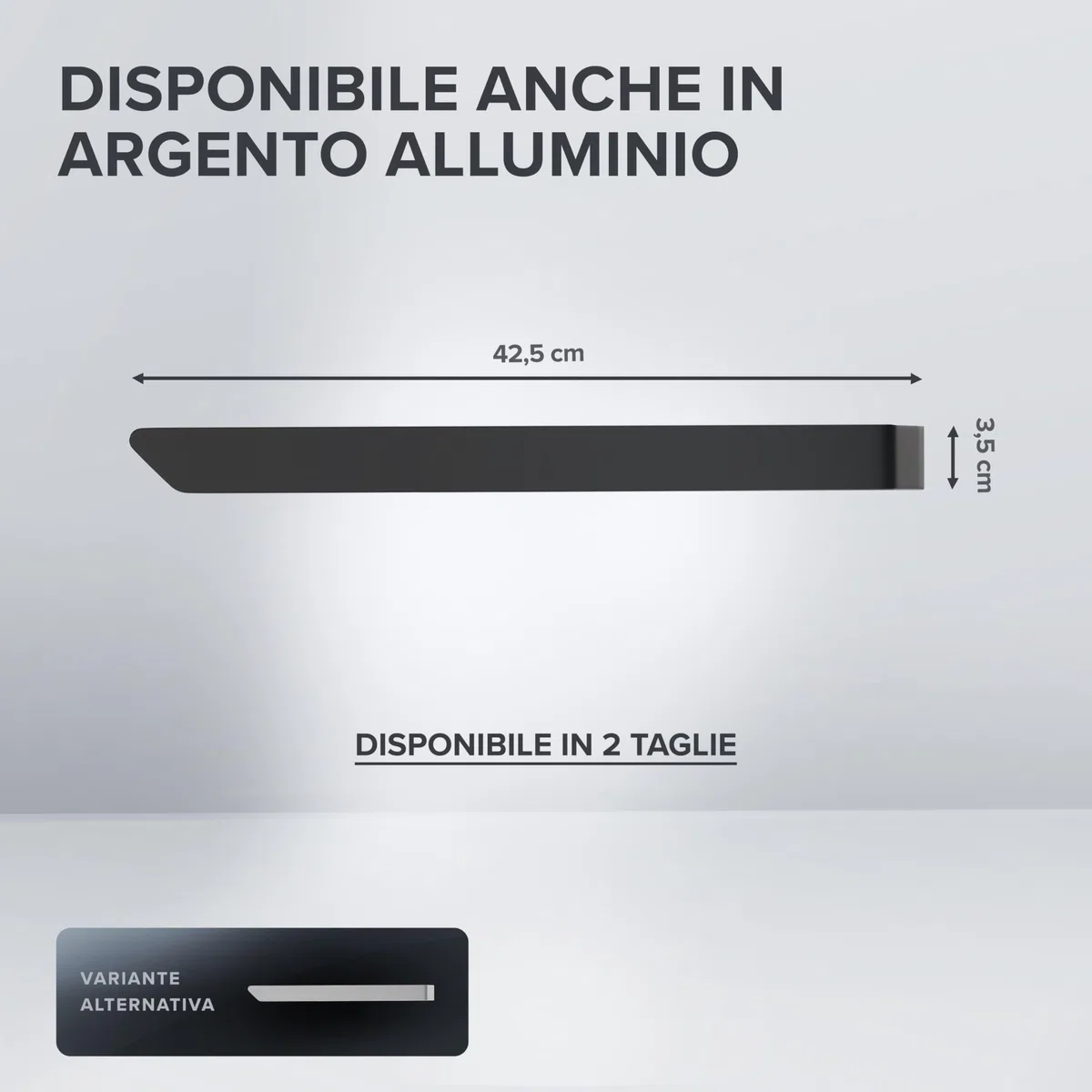 ovimar portasalviette Svenskoya Black in alluminio spazzolato | da incollare | 40 cm | design moderno e semplice | portasalviette senza foratura | per strofinacci o asciugamani in bagno o in cucina