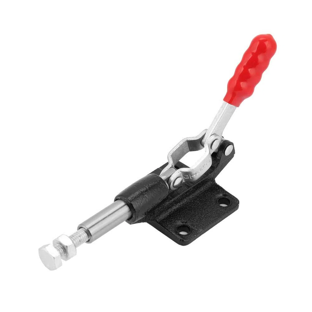 Akozon Morsetti a Ginocchiera Toggle Clamp Ferro zincato Quick Fix Toggle Clamp Holding Fermo Spingere Action Tool mano 370KG(GH-305-CM)