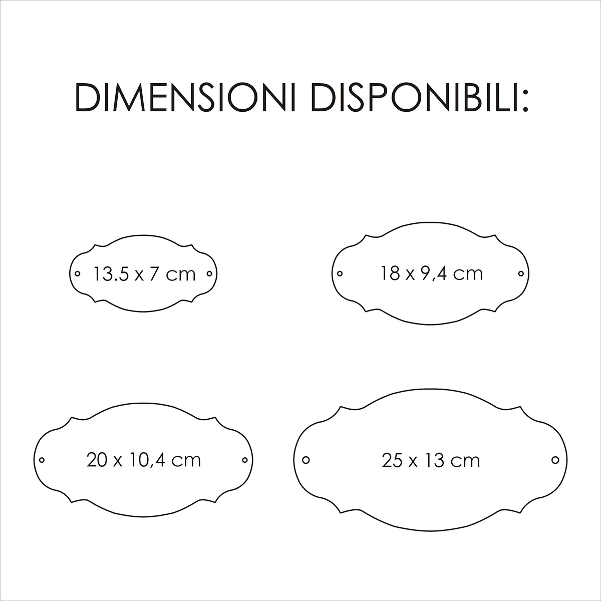 GUIZZO Creart - Targa Personalizzata con Nomi/Via in Ceramica, Targhetta Personalizzata Modificabile con Fori, Targhetta Porta Ingresso con Numero Civico Esterno Made in Italy 13,5x7H, Bianco + Greche
