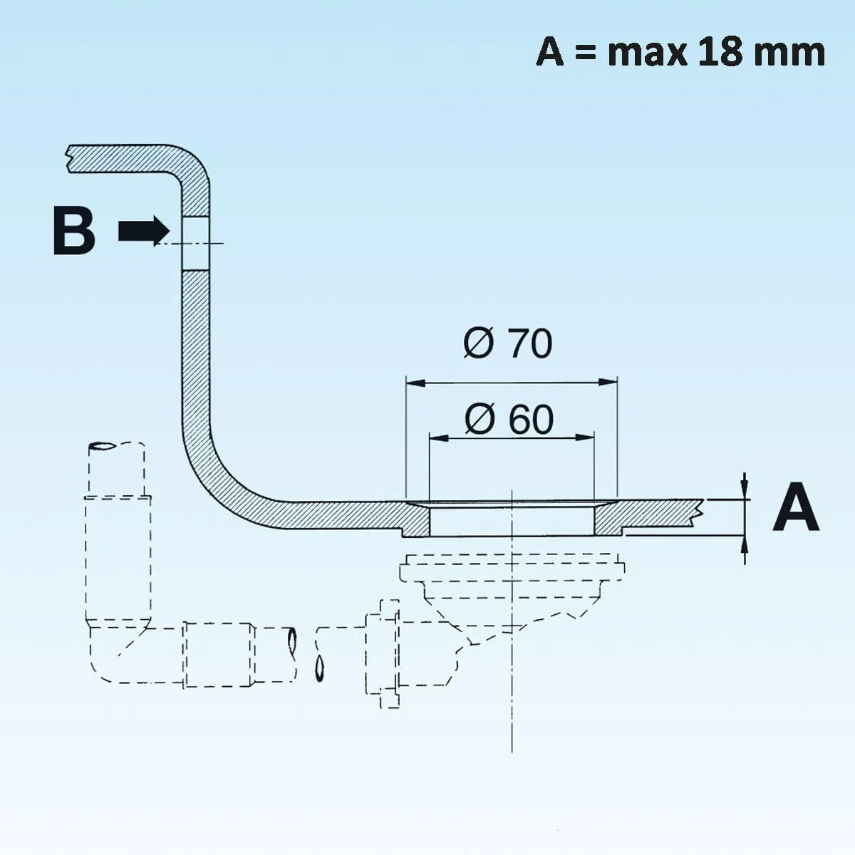 PILETTA LAVELLI TROPPO PIENO 1"1/2 60 BASKET LIRA