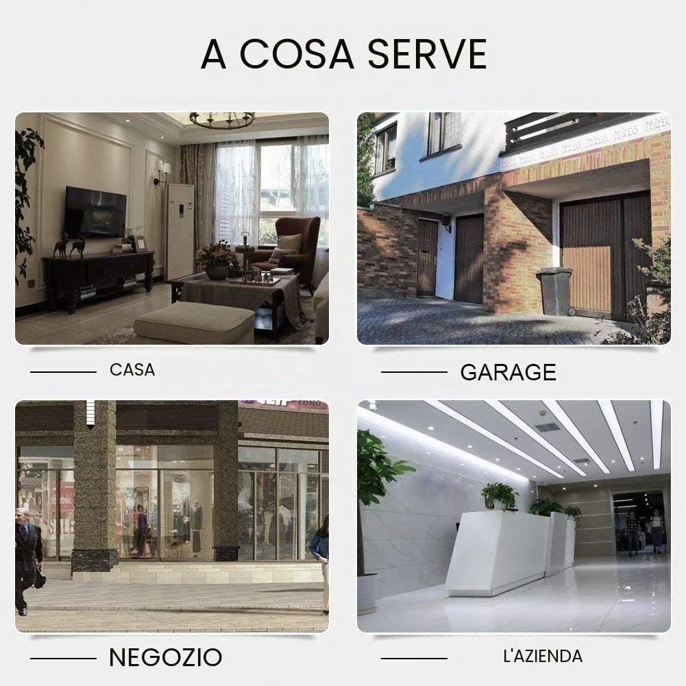 Kit di Sicurezza per Garage Domestico con sensore di Magnetico per Porte e finestre in Metallo cablato