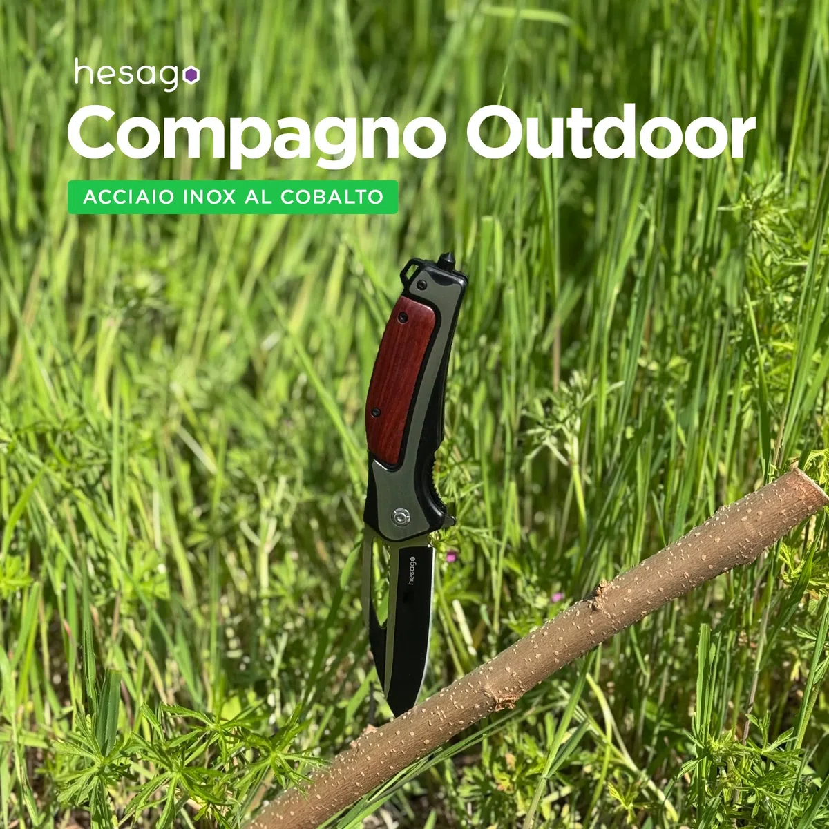 WildBlade Coltello Pieghevole Tattico Professionale - Rompivetro - Lama Affilata in Acciaio Inox al Cobalto - Per Campeggio, Caccia, Pesca, Escursionismo, Sopravvivenza e Outdoor