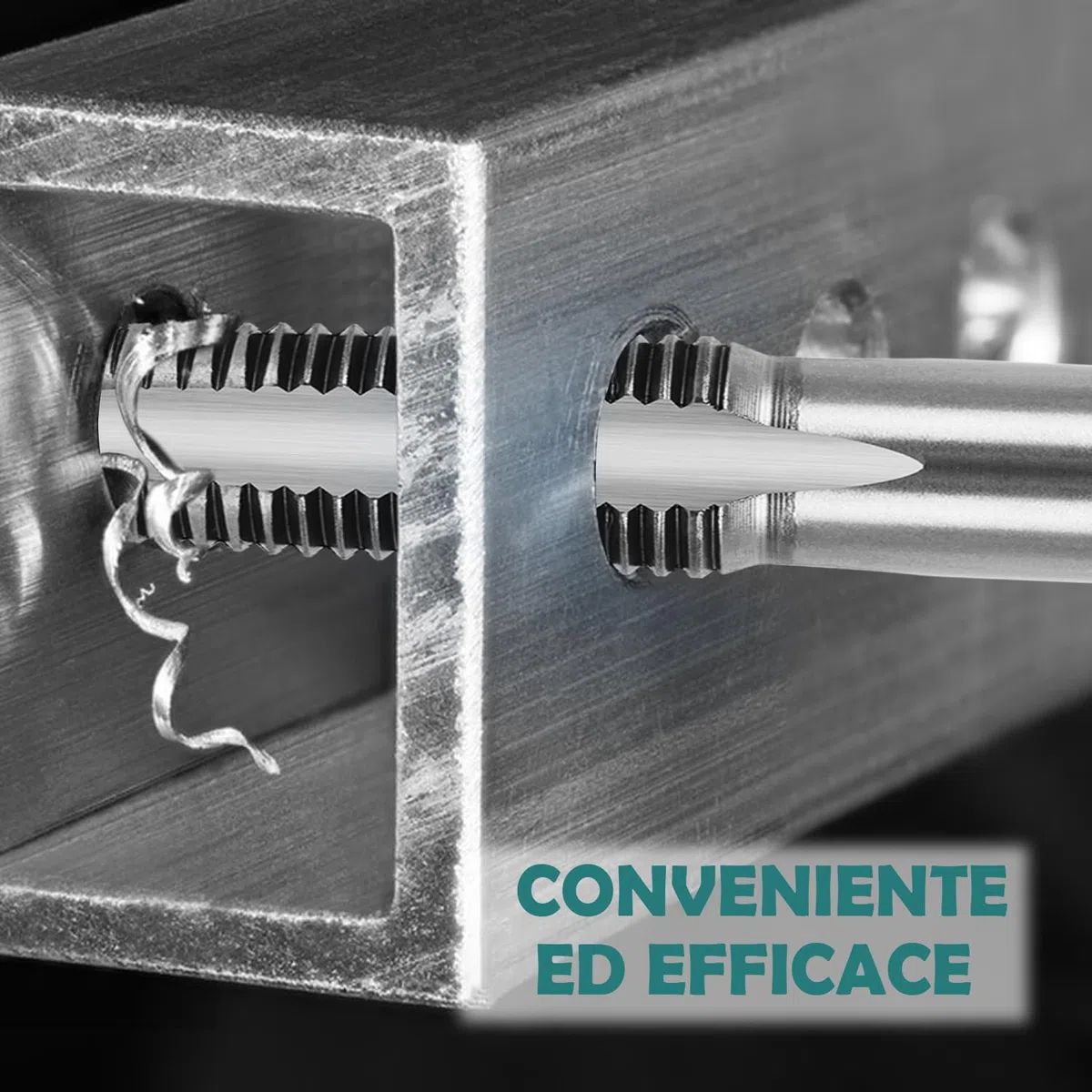 Set di Maschi a Tubo NPT 5 pezzi, 1/8", 1/4", 3/8", 1/2" e 3/4" NPT Rubinetto Filettato per Filettare, Kit Filettatura per Pulire o Rifilare Filettature di Tubi Danneggiate o Inceppate