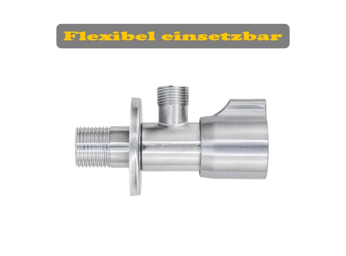 Set di 2 rubinetti angolari in acciaio inox per display rosso blu uscita 3/8" attacco a parete 1/2"