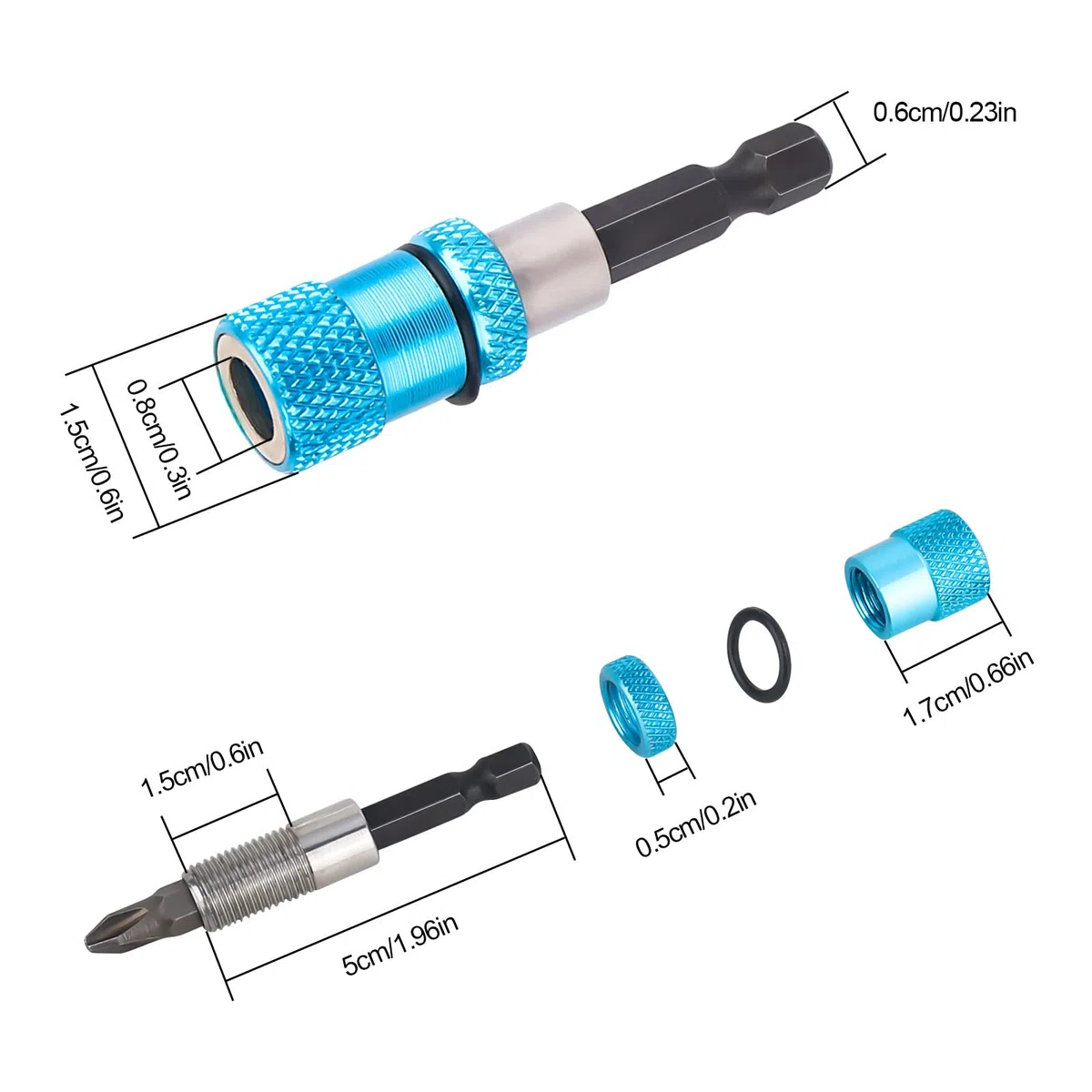 ‎DMJJSD 3 pezzi Porta bit per cartongesso Bit per cartongesso magnetico Portabit a cambio rapido Attacco esagonale1/4 di pollice Regolazione della profondità delle viti Attacco per viti a secco