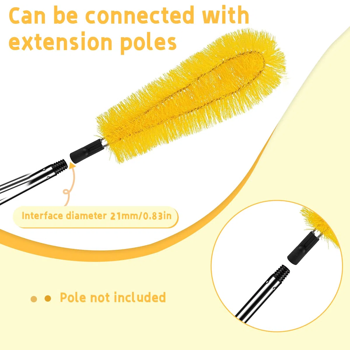 2 pezzi Spazzola per la pulizia della grondaia Gutter Cleaning Brush Strumento per il tetto per Rimuove i residui di foglie 33x15cm