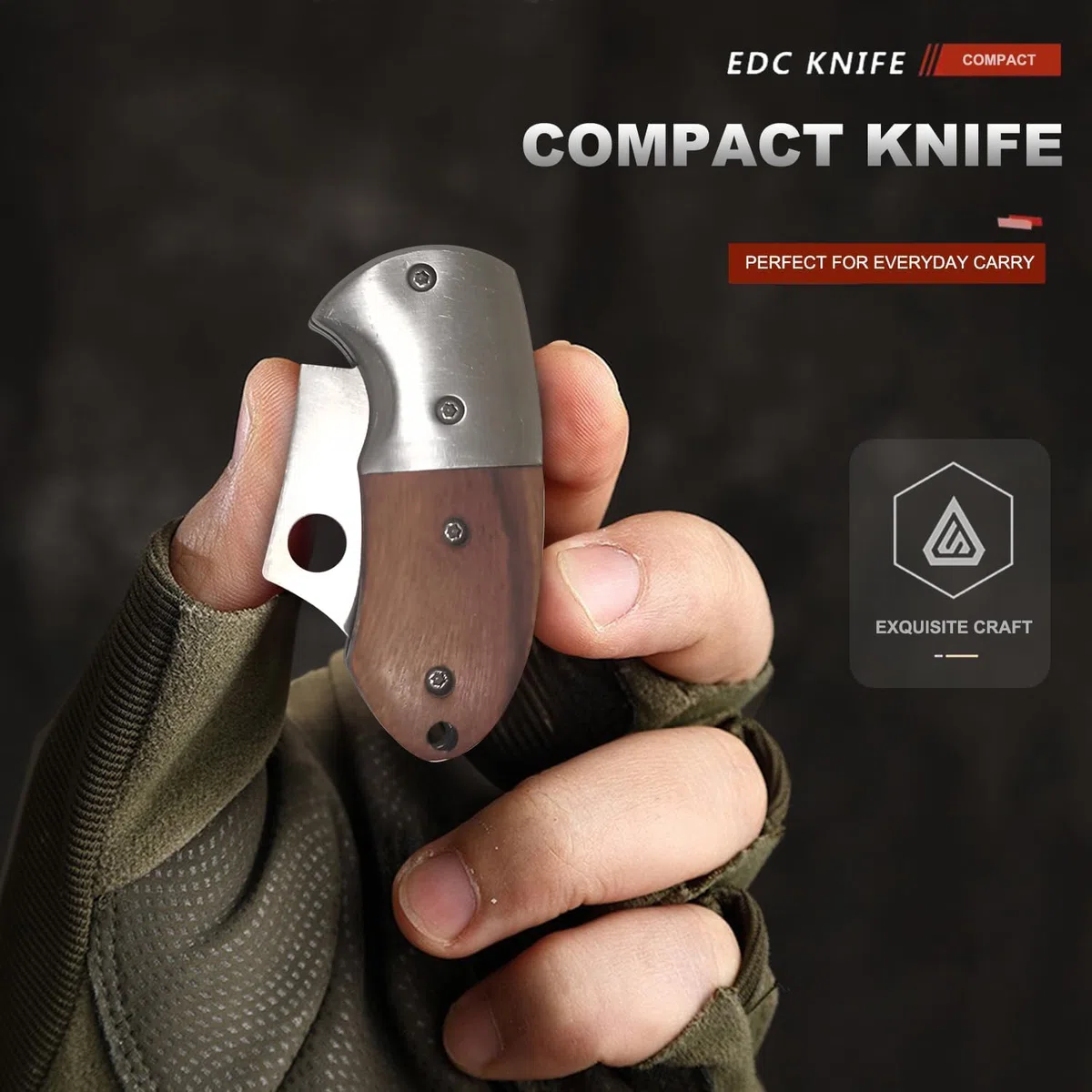 Coltello tascabile multiuso piccolo, coltello pieghevole EDC con lama affilata da 1,89 pollici per campeggio, escursionismo, caccia e fai da te. (Pizzo Giallo)