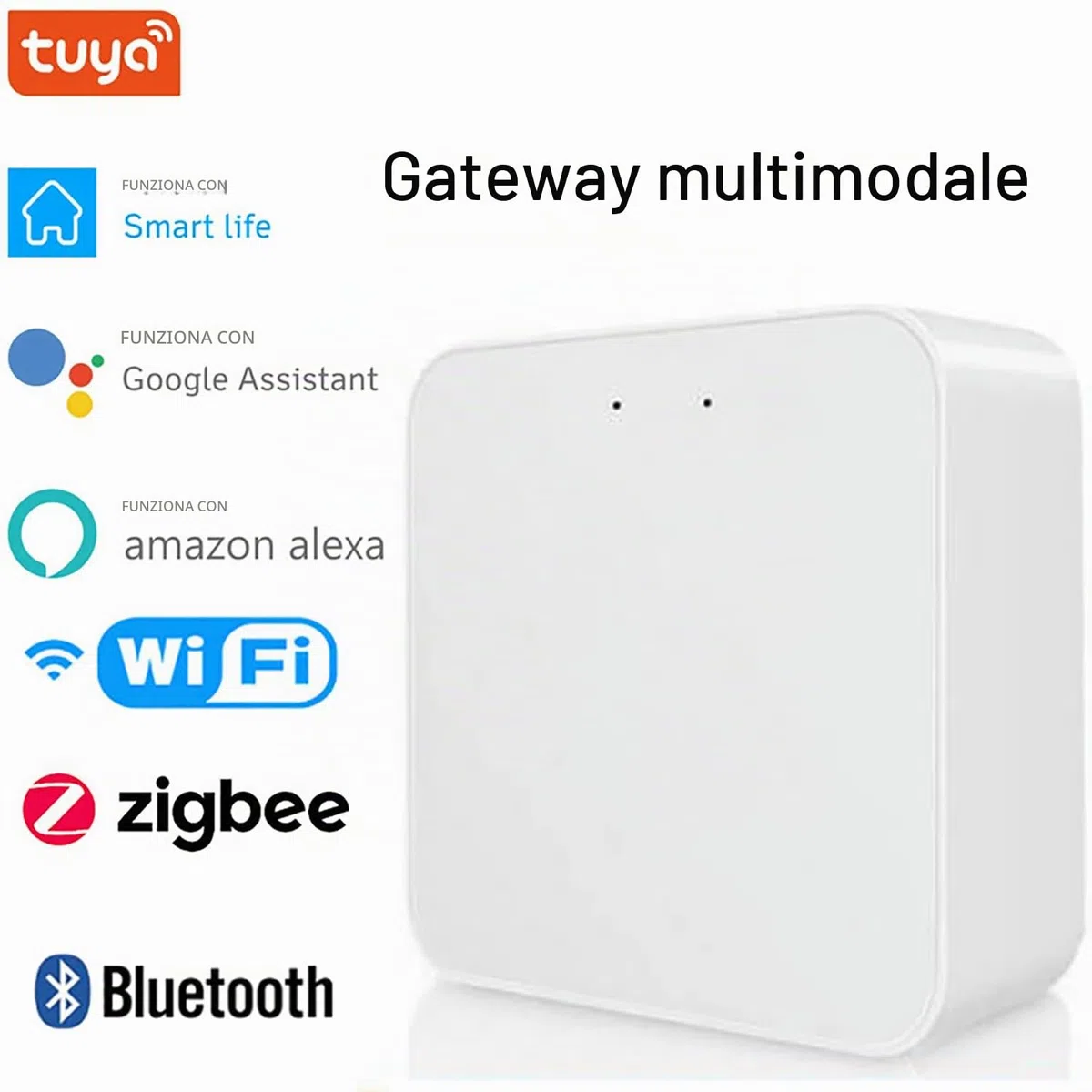 Smart Multi-Mode Gateway: ZigBee 3.0 & Bluetooth & Mesh Hub, controllo remoto tramite app, gateway wireless intelligente per casa intelligente con controllo vocale tramite Alexa/Google Home (supporta
