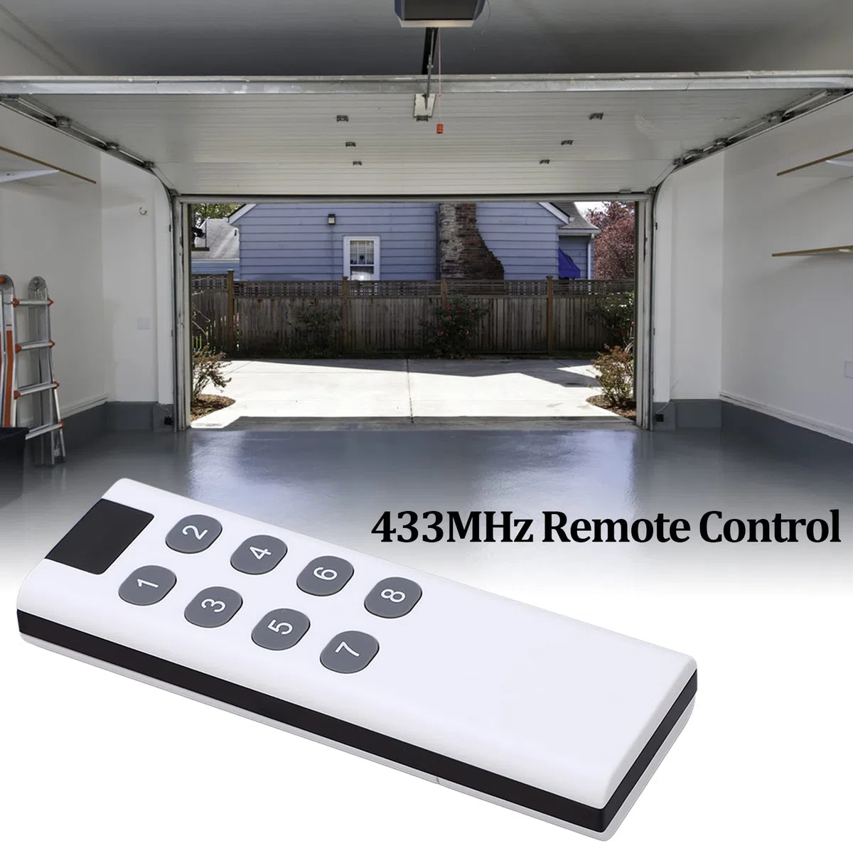 Telecomando Universale per Porta del Garage, Interruttore Telecomando a 8 Tasti 100 Metri a Lungo Raggio Trasmettitore 433 MHZ Telecomando Universale Alla Moda Sensibile Durevole per Porta del Garage