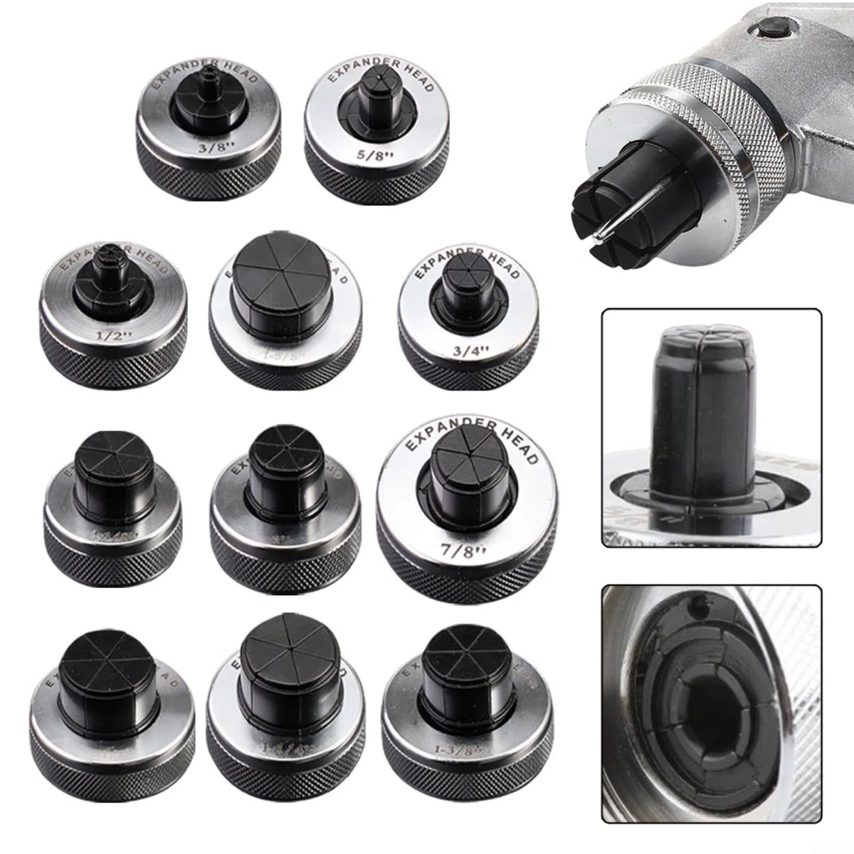 1 testina di espansione per tubo HVAC espansore, tubo espansore, testa di espansione 10-42 mm, adatta per tubo CT-100 o CT-300 (42 mm)