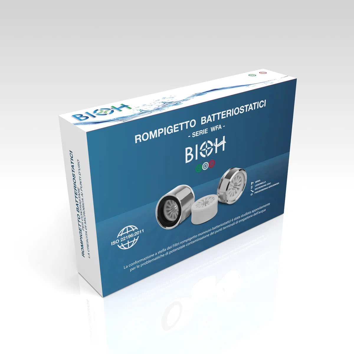 Bioh - Filtro Acqua per Rubinetto: Kit 10 Aeratori Rompigetto Batteriostatici + 1 Raccordo 22F Femmina in Omaggio
