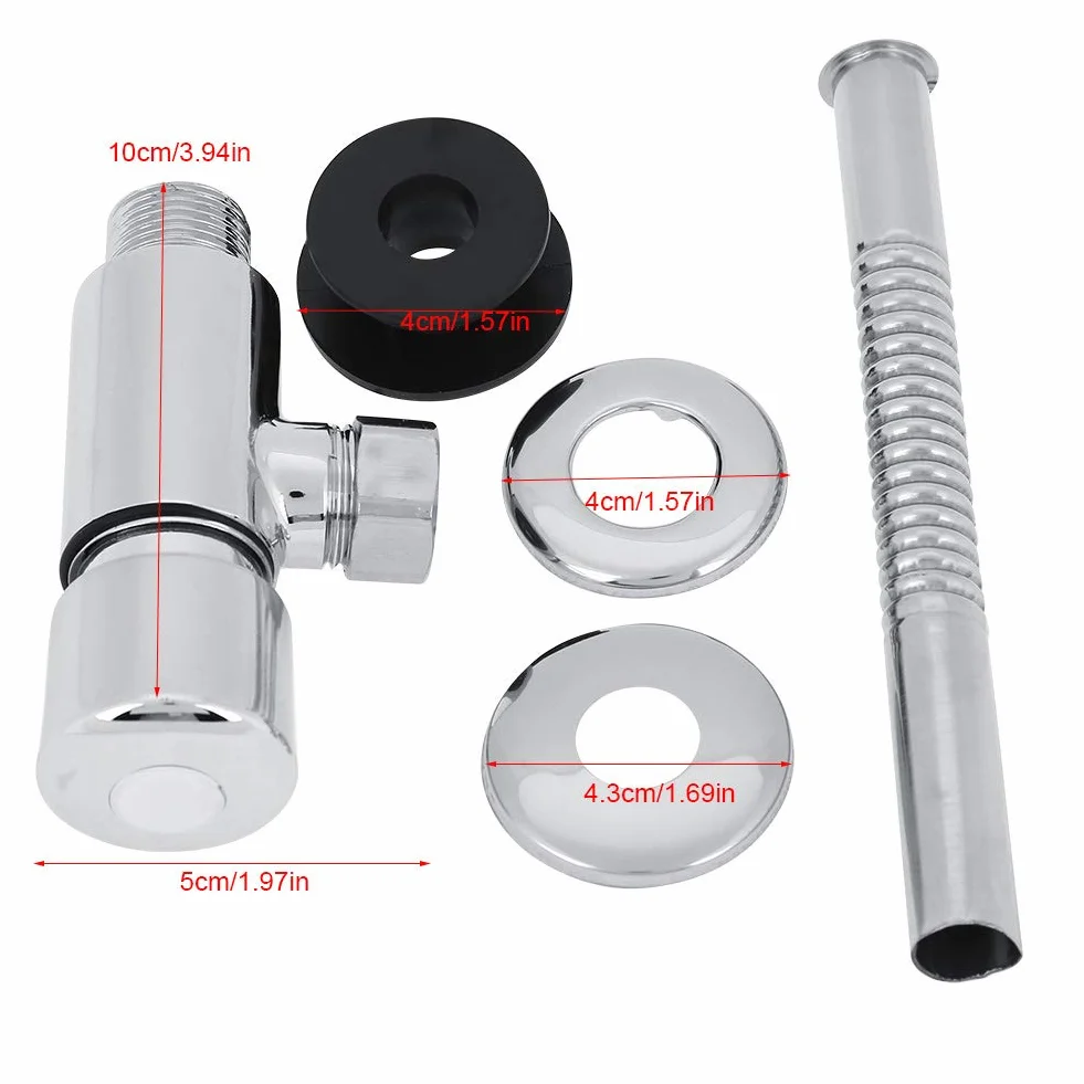 Valvole a Filo WC in Lega Zinco, Resistente Esposta Manuale Flowise Pressatura a Mano Strumento Lucidato Cromato per Casa Bagno Albergo