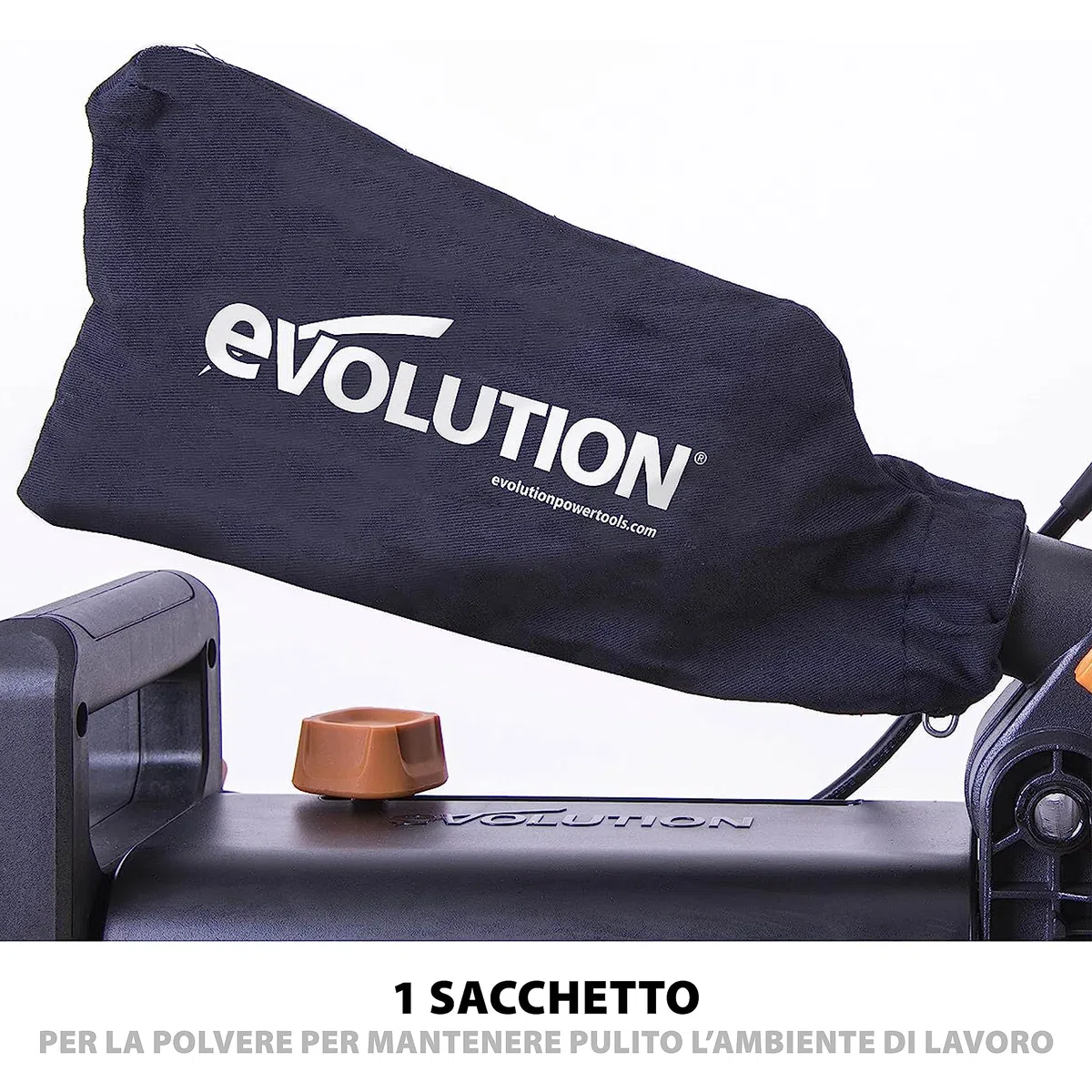 Evolution Power Tools R210SMS Pacchetto accessori per troncatrice - Include 2 morsetti, sacchetto raccolta polvere e adattatore per attacco aspiratore - 210 mm