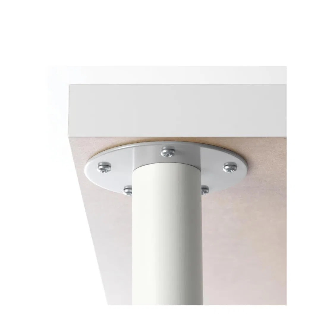 Gamba da tavolo in acciaio IKEA “OLOV” - Colore verniciato - Regolabile tra 60 e 90 cm - Tappo protettivo per pavimenti - Include viti per superficie del tavolo (Bianco)
