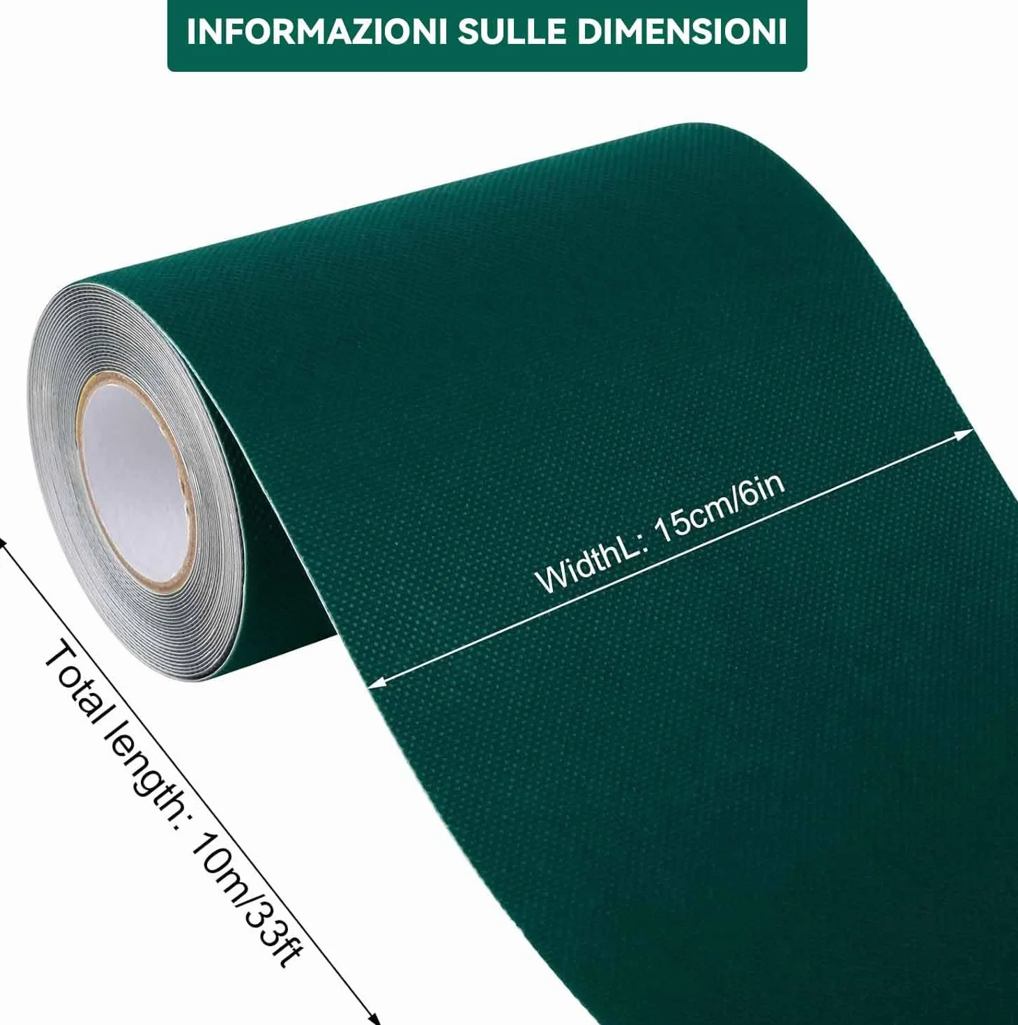 Nastro di Giunzione per Erba Artificiale, 15cm X 10m Nastro per Erba Nastro Autoadesivo per Cuciture per Prati per Collegare 2Pz di Moquette in Erba Finta