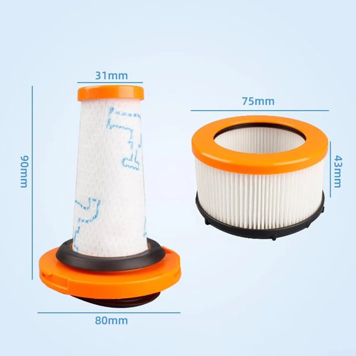 2 Filtro Pre-Motore e 2 Post-Motore per Rowenta X-Force Flex 9.60 per Rowenta X-NANO ESSENTIAL RH20xx Aspirapolvere, Filtri di Ricambio per ZR009010, ZR009012