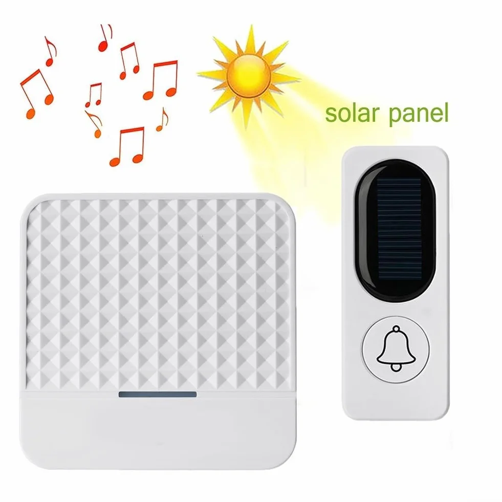 Campanello intelligente wireless ad energia solare, campanello intelligente senza fili, campanello musicale a lunga distanza per case grandi, campanello video intelligente con visione in diretta