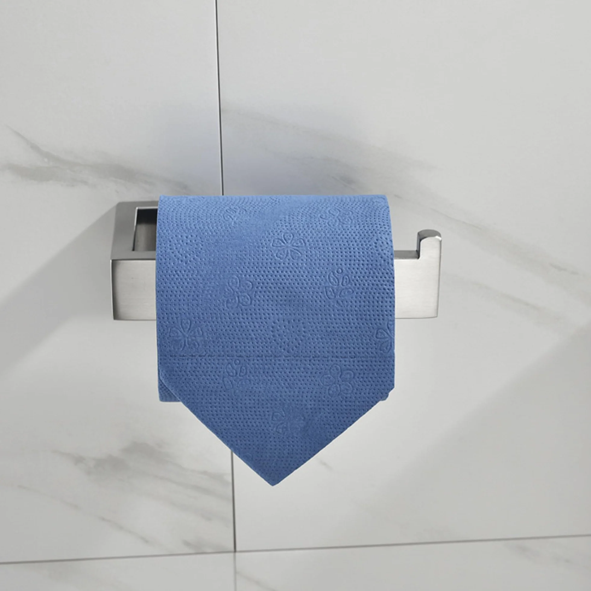 Flybath Porta Carta Igienica SUS 304 Acciaio Inossidabile Argento Spazzolato Portarotolo da Bagno Montaggio a Parete