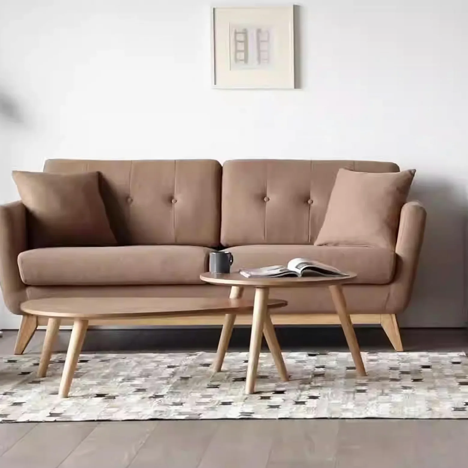 4 Pezzi Piedini Mobili Gambe di Ricambio 30cm Piedini per Mobili in legno massello Gambe Oblique Legno per Mobili con Piastra di Montaggio, Viti e Pad Antiscivolo per Divano Letto Tavolo Sedie