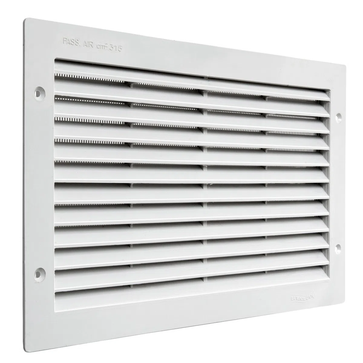 La Ventilazione PAR3823B Griglia di Ventilazione in Plastica Rettangolare 380x230 mm da Incasso, Bianco